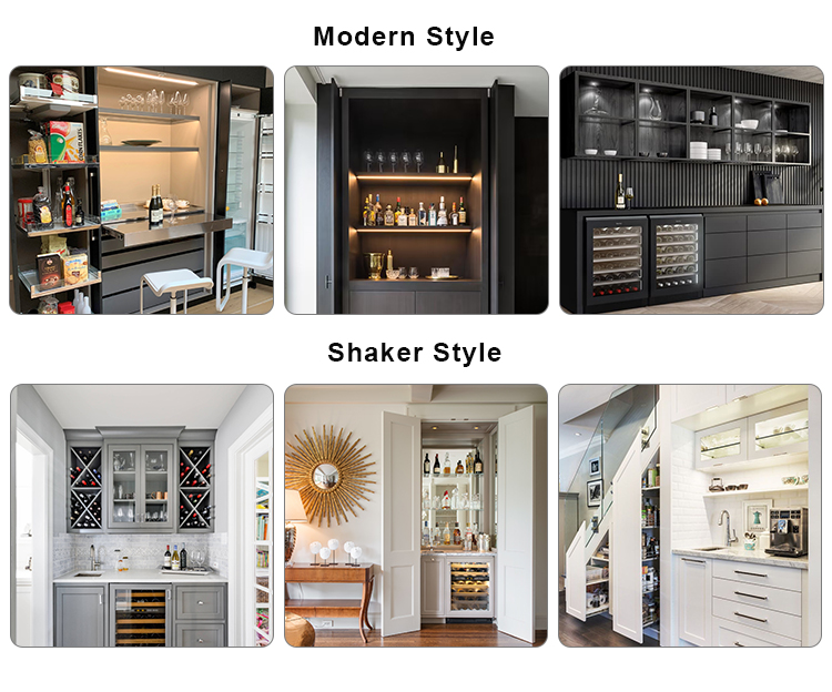 Wood Style PANEL Wine Bar Display for Living Room Luxury Home Furniture Modern Design