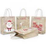 OEM Ultraportable Kraft Paper Christmas Bags , Recycled Paper Treat Bags With