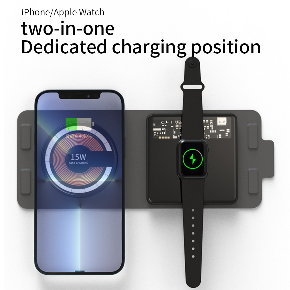 Watch Phone Pad 2 In 1 Wireless PD Chargers Foldable 20W With OTP Protection