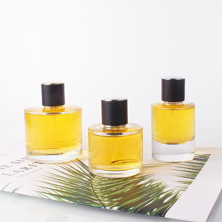 50ml 100ml Cylindrical Transparent Glass Perfume Spray Bottle Cosmetics Sub Bottle Glass Perfume Bottle