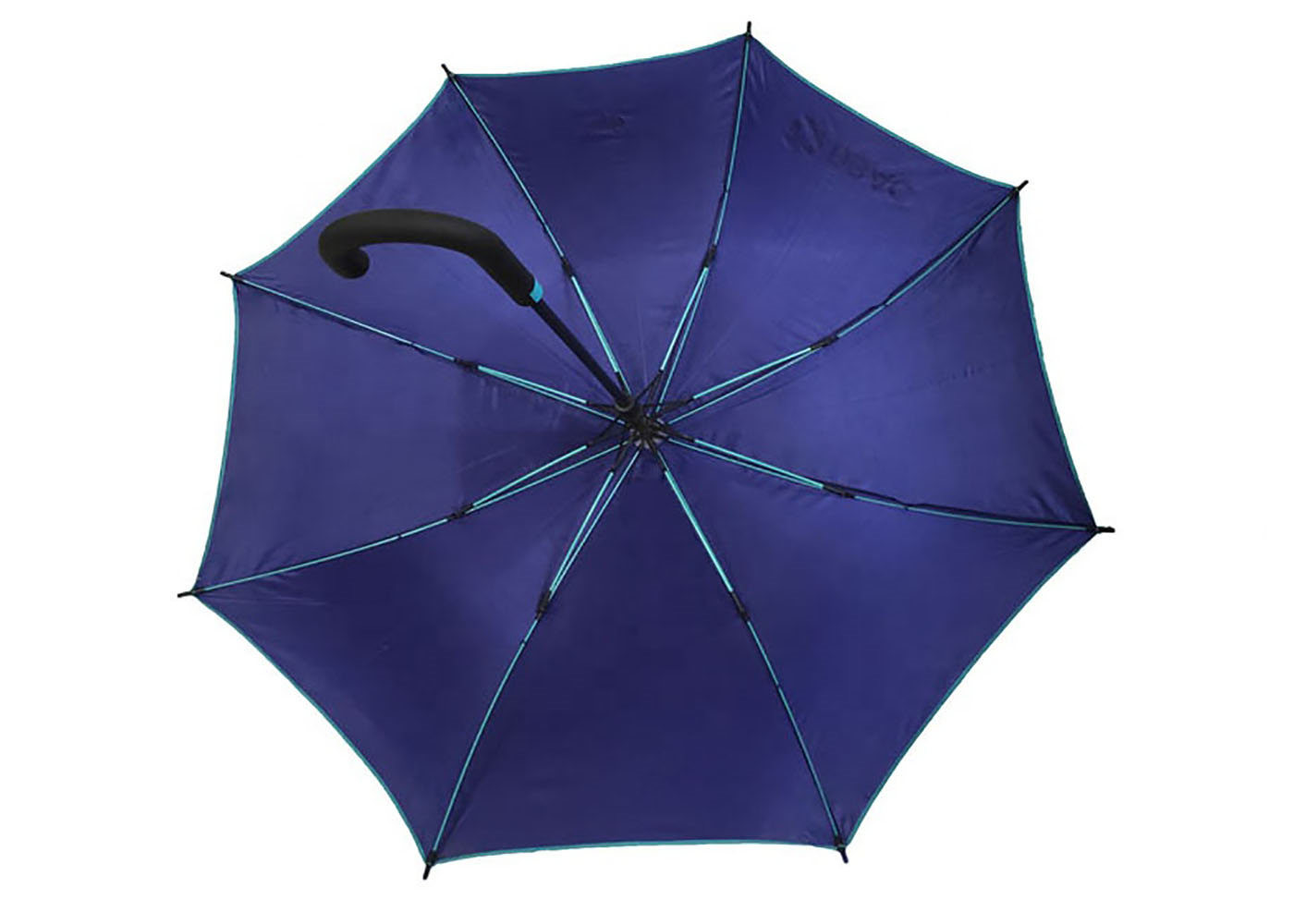 Windproof Mens Windproof J Hook Umbrella Fiberglass Shaft Open Diameter 100-103cm