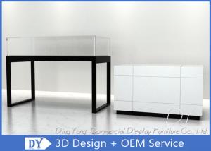 Wholesale Glossy White Glass Jewelry Counter Display / Jewelry Showcases from china suppliers