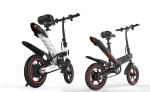 High Speed Lightest Smart Folding Electric Bike Inflated Tire White / Black /