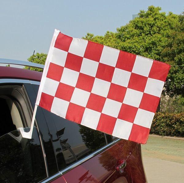 Demonstrate auto racing banners Polyester Auto Flags Banners 12x18inch Suction