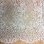 150cm * 300cm 2017 New Fashion Bridal Eyelash Lace Fabric in Ivory color