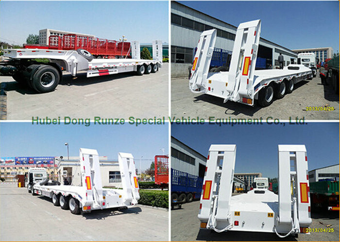 3 Axle 2 Axle Low Bed Trailer Truck 40 -60 Tons With Ladder