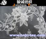 2015 trend 100% polyester wave pattern chemical crochet lace fabric for women