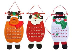 Wholesale 3D Hanging Countdown Wall Calendars 12.99 X 27.56 Inch Felt Christmas Decorations from china suppliers
