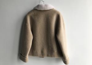 Wholesale Fashionable Faux Shearling Fur Coat Winter Beige Fur Leather Jacket Womens from china suppliers