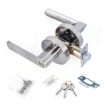 Satin Nickel Lever Set Lock Living Room Bedroom Bathroom Tubular Door Handle