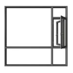 Double Glazed Aluminum Tilt-Turn Casement Windows For Hanging Curtain In Bedroom