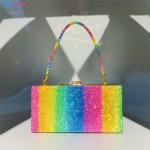Square Elegant Party Evening Clutch Purse Handbag with Luxury Designer Crossbody