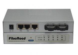Full Duplex RJ45 2 Port Fiber Optic Switches Internet Auto Detect 10M / 100M