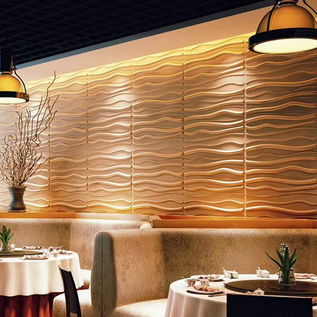 Luxury Living Room TV Background 500mm*50mm PVC 3D Wall Panel with Modern Design