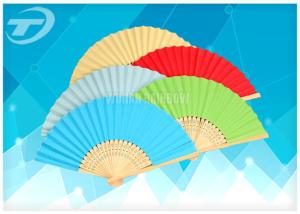 Wholesale Plain Color Folding Hand Fans With Natural Bamboo Ribs / Wedding Favour Fans from china suppliers