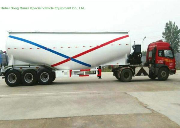 55-70cbm Tri Axle Bulk Cement Tank Trailer With Diesel Engine For Dry Powder