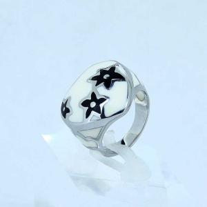 Wholesale stainless steel ring with black glass stone LRX74 from china suppliers