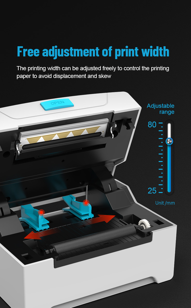ZJIANG USB Bluetooth 3 Inch Label Printer For Barcode Printing