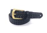 3.5cm Wide Mens Braided Leather Belt Customized Logo