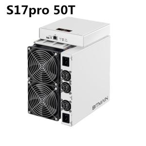 Wholesale 10.5kg Used Asic BTC Mining Machine Bitmain Antminer S17 Pro 50T 1975W from china suppliers