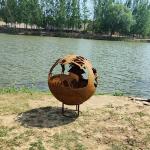 Heavy Duty Modern Corten Steel Fire Pits Assembly Required 3mm Thickness