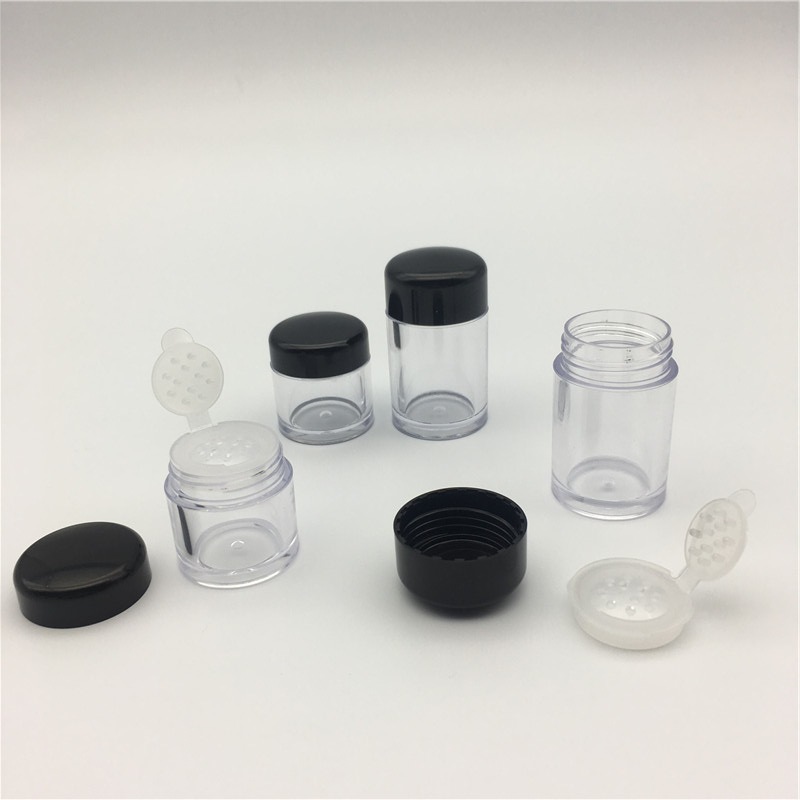 5ml 5 Grams 10 ml 10grams Clear Loose Powder Jar and Pot with Sifter Black White Cap Samples Process 2-3 days Free Sample