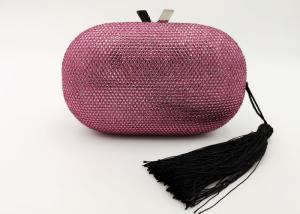 Wholesale Pink Crystal Embellished Evening Bag , Rhinestone Wedding Clutch With Tassels from china suppliers