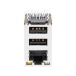 LPJU6650BONL RJ45 1000 Base-T Magjack Dual USB3.0 Combo Tab Up Green&Orange
