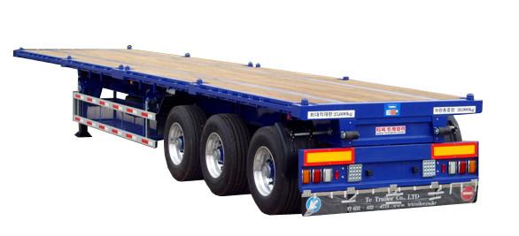 Tri axle 40 Tons Skeletal semi trailer for Transporting 20 foot 40 foot flatbed