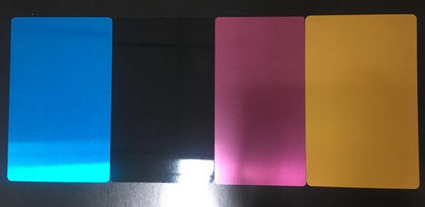 Eco Friendly Laser Machine Parts , Rectangular Metal Name Card With Aluminum