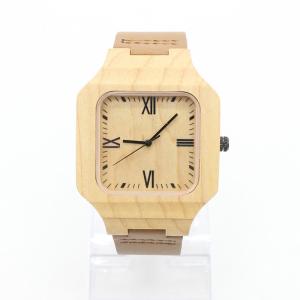 Wholesale Men Fashion Minimalist Leather Watch , Luxury Wood Watch Leather Strap from china suppliers