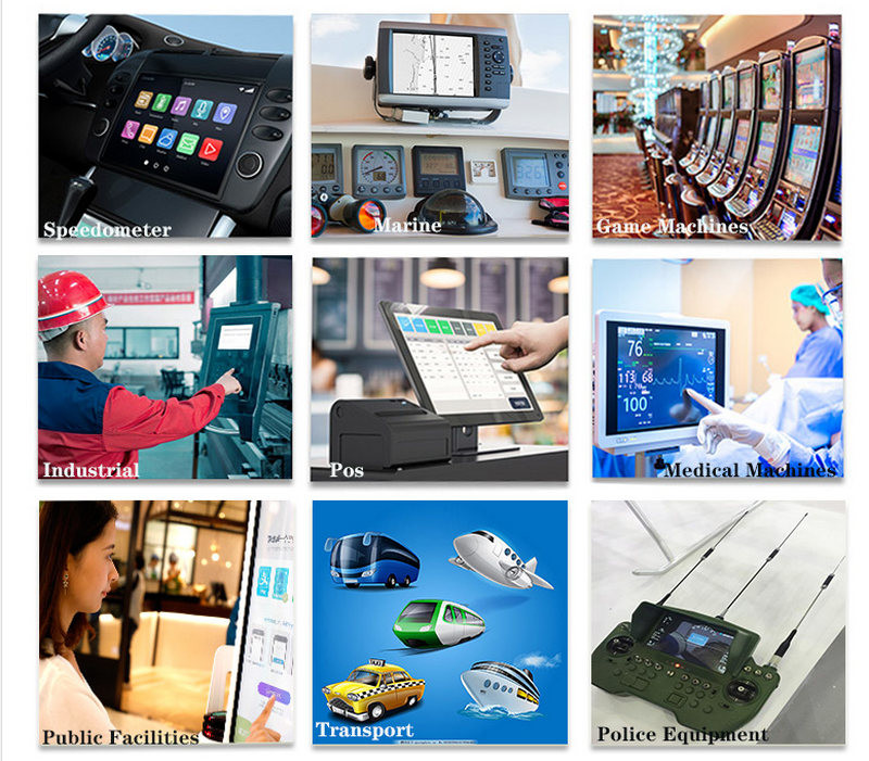 7" 800x480 Industrial Touch Screen Monitor 250cd/M2 Capacitive Panel