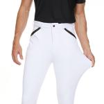 RTS White Men's Breeches High Etastic Equestrian Pants Knee Silicone Grip