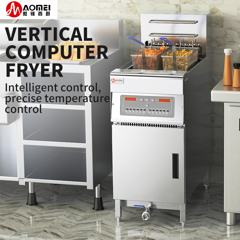 FEF-101 Industrial Stainless Steel Electric Deep Fryer with Computer and Oil Filter
