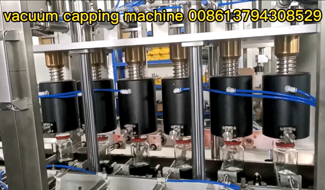 2 / 4 / 6 Heads Automatic Vacuum Capping Machine For Food Sauce Jars Glass Containers