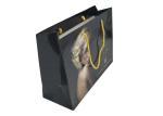 Custom print wholesale glossy laminated wide bottom gift paper bags for clothing