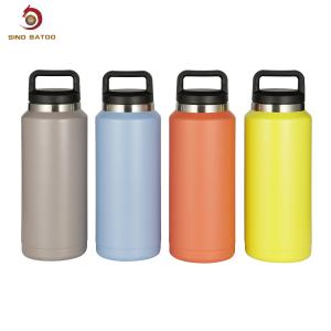 Wholesale 36oz Black Vacuum Insulated Growlers With Grip Handle from china suppliers