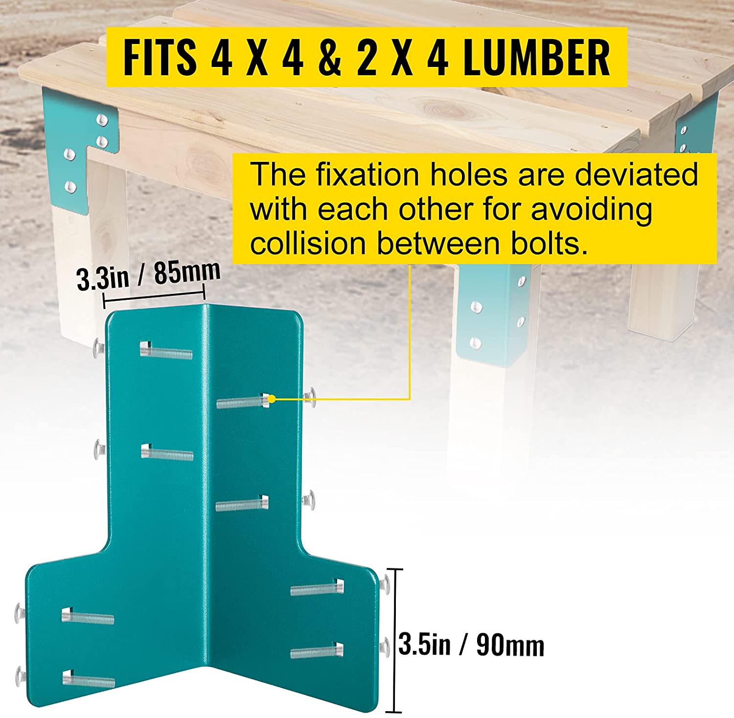 Plating Wood Frame Bracket for Heavy-Duty Deck Edge Work Bench Support Standalone