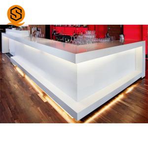 Wholesale Antibacterial L Shape Solid Surface Bar Counter Restaurant White Bar Counter from china suppliers