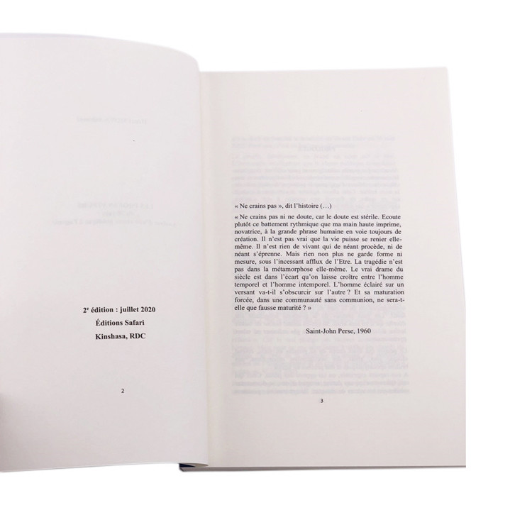 French Language Novel Book Printing 5.5 Inch X 8.5 Inch Perfect Bound Binding