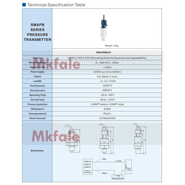 High Precision Digital Pressure Transmitter SMAPB8010 With Wide Measuring Range