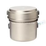 Titanium backpacking cookware 3pcs set, outdoor cooking used
