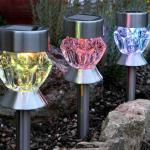 1.2V Solar Powered LED Ground Lights Acrylic Stainless Steel