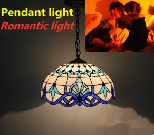 Wholesale 12'' European Style Turkish Light Bed Room Dinning Room Stained Glass Chandelier LED Glass Pendant Lamp from china suppliers
