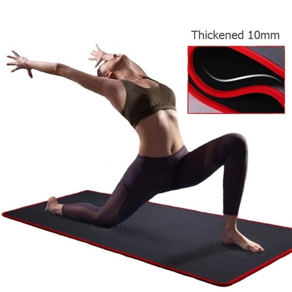 Tasteless Non Slip 10MM Thicker 183cmX61cm Nbr Exercise Mats For Fitness Pilates