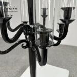 3 Arm 9 Arm Crystal Candelabra Wedding Black Glass Wedding Table 110CM