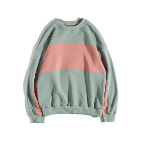 Wholesale mens crewneck sweatshirt custom splicing cotton sweatshirt without hood from china suppliers