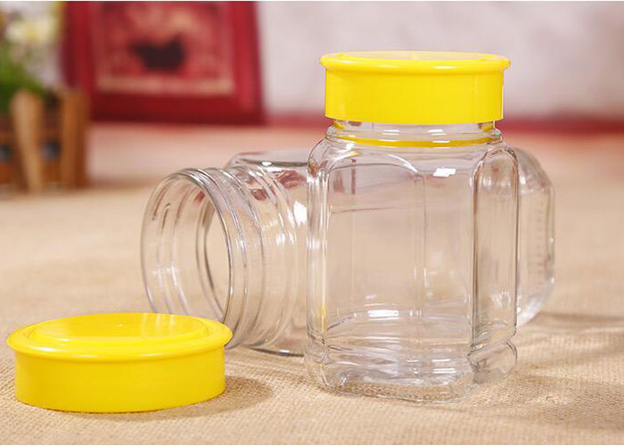 Personalized Honey Jars With Screw Lid Square Shape High White Glass