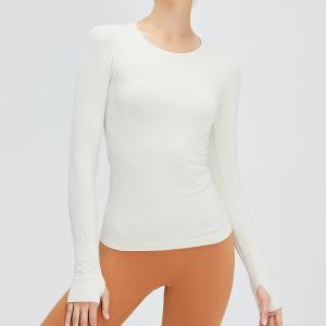 Wholesale Seamless Long Sleeve Women Sports Equestrian Riding Tops With Thumb Hole from china suppliers