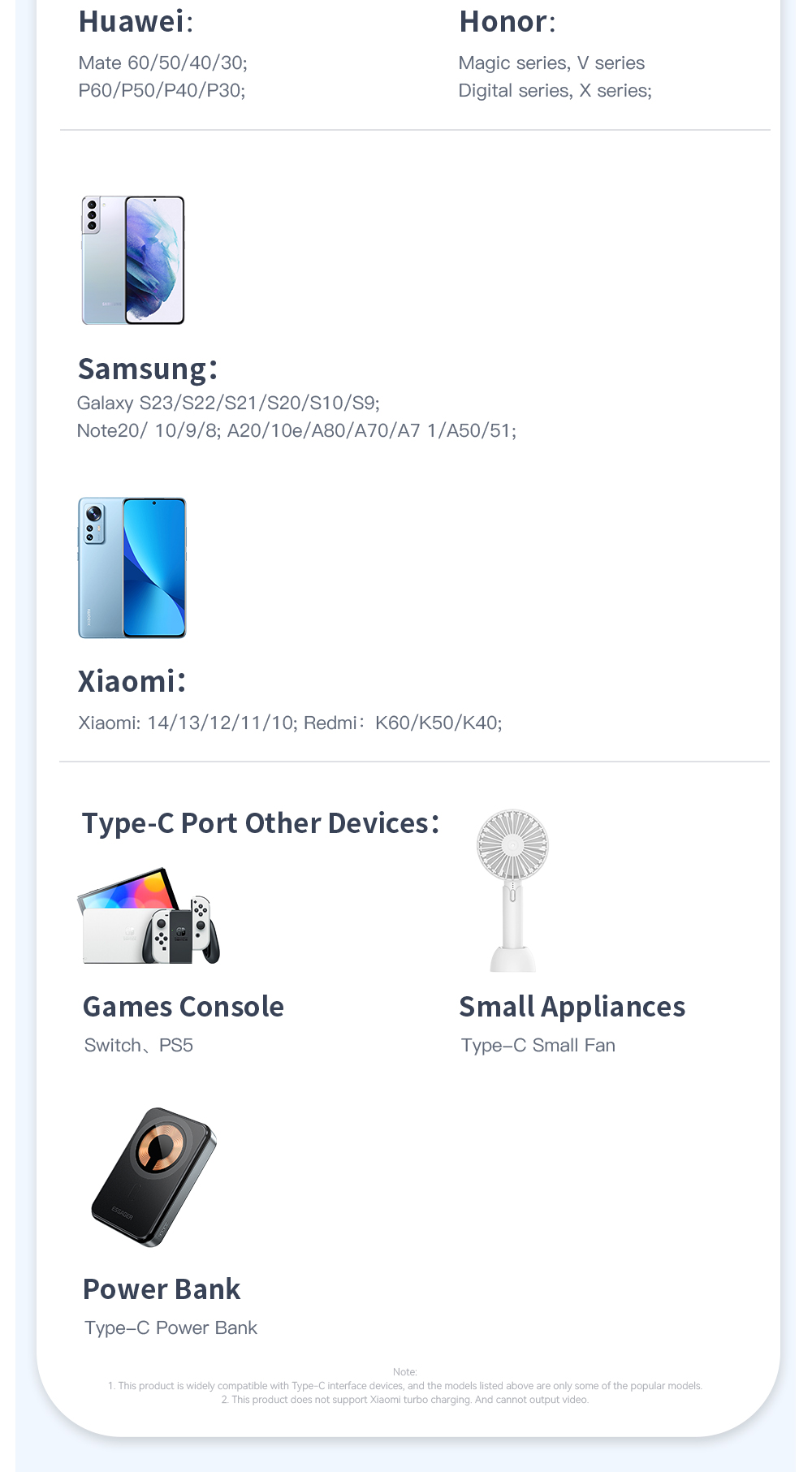 USB A To USB C Magnetic Cables Fast Charging 100W ES-X56 Series